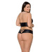 Комплект из экокожи Passion NANACY BIKINI 6XL/7XL black, бра и трусики с имитацией шнуровки - Фото №2