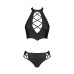 Комплект из экокожи Passion NANACY BIKINI 6XL/7XL black, бра и трусики с имитацией шнуровки - Фото №3