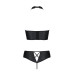 Комплект из экокожи Passion NANACY BIKINI 6XL/7XL black, бра и трусики с имитацией шнуровки - Фото №4