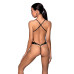 Боди с открытым доступом Passion TASMINA BODY S/M, black, экокожа, шнуровки, ажурные кружева - Фото №2