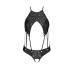 Боди с открытым доступом Passion TASMINA BODY S/M, black, экокожа, шнуровки, ажурные кружева - Фото №3