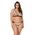 Комплект білизни Passion VIENA SET 4XL/5XL, beige, ліф, стрінги з доступом, бантики - Фото №1