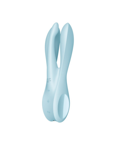 Кліторальний вібратор Satisfyer Threesome 1 Light Blue з трьома гнучкими пальчиками - Фото №2