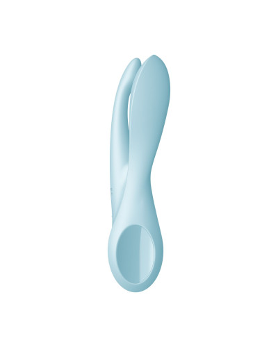 Кліторальний вібратор Satisfyer Threesome 1 Light Blue з трьома гнучкими пальчиками - Фото №3