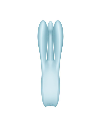 Кліторальний вібратор Satisfyer Threesome 1 Light Blue з трьома гнучкими пальчиками - Фото №4