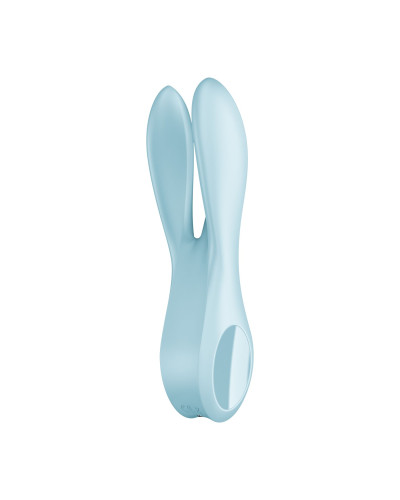 Кліторальний вібратор Satisfyer Threesome 1 Light Blue з трьома гнучкими пальчиками - Фото №5