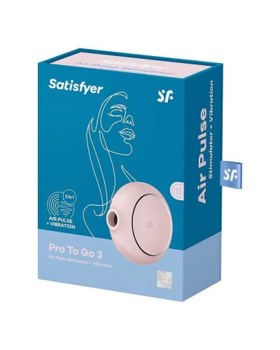 Вакуумний стимулятор із вібрацією Satisfyer Pro To Go 3 Rose - Фото №6