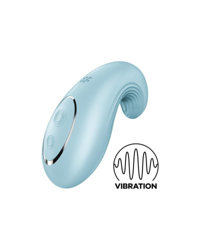Вібратор Satisfyer Dipping Delight Light Blue, 2 мотори, гнучкий кінчик - Фото №1