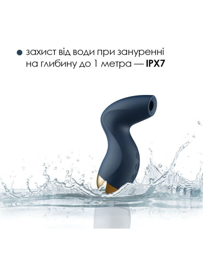 Вакуумний кліторальний стимулятор Svakom Pulse Pure Navy Blue, 5 режимів, 5 інтенсивностей у кожному - Фото №4
