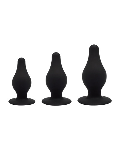 Набір анальних пробок SilexD Silicone Plug Kit двошарові, силікон+Silexpan, діаметр 3,4; 4; 4,5 см - Фото №1