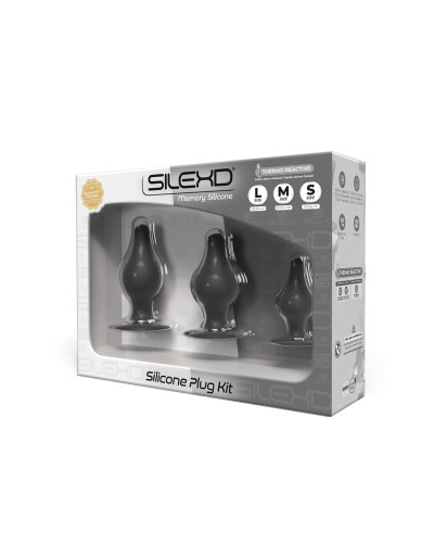 Набір анальних пробок SilexD Silicone Plug Kit двошарові, силікон+Silexpan, діаметр 3,4; 4; 4,5 см - Фото №2