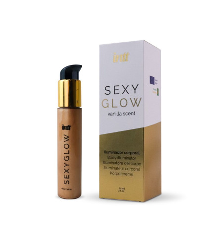 Крем-шимер для тіла Intt Sexy Glow (60 мл) з олією ши та ароматом ванілі, сяйна засмагла шкіра - Фото №1