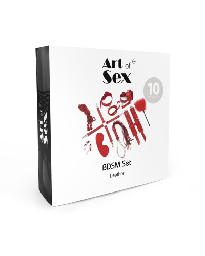 Набор BDSM Art of Sex – Set Leather, 10 предметов, черный, натуральная кожа - Фото №4