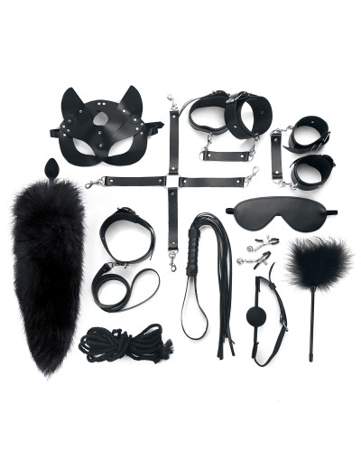 Набір BDSM Art Of Sex – Maxi BDSM Set Leather, 13 предметів, чорний, натуральна шкіра - Фото №1