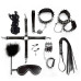 BDSM-набір Art of Sex – Spikes BDSM Set Leather, 10 предметів, чорний, натуральна шкіра - Фото №1
