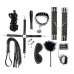 BDSM-набір Art of Sex – Spikes BDSM Set Leather, 10 предметів, чорний, натуральна шкіра - Фото №2