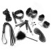 BDSM-набір Art of Sex – Spikes BDSM Set Leather, 10 предметів, чорний, натуральна шкіра - Фото №3
