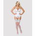 Сатиновый кружевной корсет Obsessive 810-COR-2 babydoll & thong L/XL, белый, корсет, танга - Фото №3