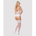 Сатиновый кружевной корсет Obsessive 810-COR-2 babydoll & thong L/XL, белый, корсет, танга - Фото №4