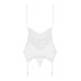 Сатиновый кружевной корсет Obsessive 810-COR-2 babydoll & thong L/XL, белый, корсет, танга - Фото №6
