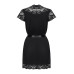 Сатиновый открытый пеньюар на поясе Obsessive 810-PEI–1 peignoir black 2XL/3XL, черный - Фото №6