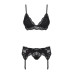 Мереживний комплект білизни Obsessive 810-SEG-1 S/M Black, бюстгальтер, стрінги, пояс для панчіх - Фото №5