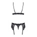 Мереживний комплект білизни Obsessive 810-SEG-1 S/M Black, бюстгальтер, стрінги, пояс для панчіх - Фото №6