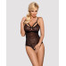Кружевное боди с доступом 818-TED-1 teddy L/XL, черное - Фото №1