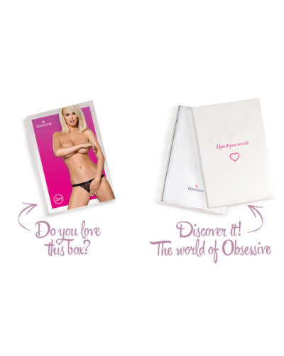 Кружевные танга с доступом Obsessive 828-THC-1 crotchless thong S/M, черные - Фото №8