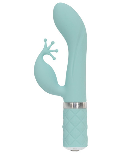 Розкішний вібратор-кролик Pillow Talk - Kinky Teal з кристалом Сваровські, потужний - Фото №1