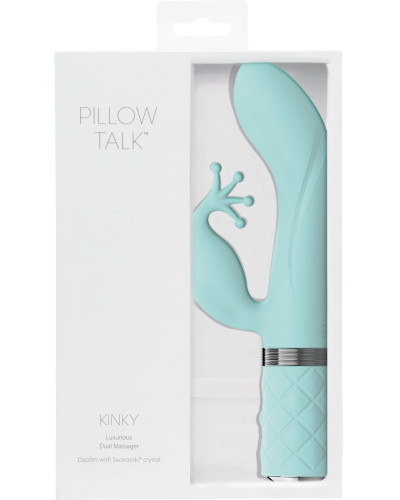 Розкішний вібратор-кролик Pillow Talk - Kinky Teal з кристалом Сваровські, потужний - Фото №11