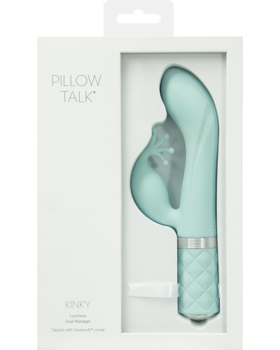 Розкішний вібратор-кролик Pillow Talk - Kinky Teal з кристалом Сваровські, потужний - Фото №9