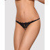 Кружевные танга с двумя отверстиями Obsessive 831-THC-1 crotchless thong S/M, черные, бантики - Фото №1
