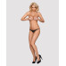 Кружевные танга с двумя отверстиями Obsessive 831-THC-1 crotchless thong L/XL, черные, бантики - Фото №3
