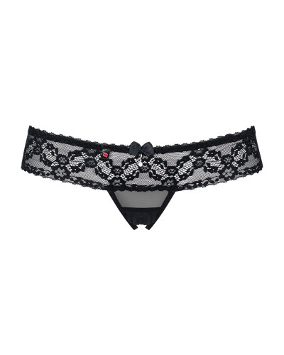 (SALE) Кружевные танга с доступом Obsessive 837-THC-1 S/M, черные - Фото №5