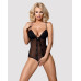 Сетчатое боди с открытыми ягодицами Obsessive 841-TED-1 teddy L/XL, черный - Фото №1