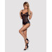 Сетчатое боди на косточках Obsessive Amanta teddy XXL, черное, с доступом - Фото №3
