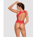 (SALE) Ажурный бодистокинг с эффектом шнуровки Obsessive B120 teddy red S/M/L, красный - Фото №2