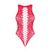 (SALE) Ажурный бодистокинг с эффектом шнуровки Obsessive B120 teddy red S/M/L, красный - Фото №5