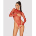 Сетчатый бодистокинг с длинным рукавом Obsessive B126 teddy red S/M/L, красный - Фото №1