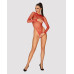 Сетчатый бодистокинг с длинным рукавом Obsessive B126 teddy red S/M/L, красный - Фото №3