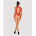 Сетчатый бодистокинг с длинным рукавом Obsessive B126 teddy red S/M/L, красный - Фото №4