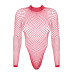 Сетчатый бодистокинг с длинным рукавом Obsessive B126 teddy red S/M/L, красный - Фото №5