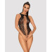 Ажурный бодистокинг с эффектом шнуровки Obsessive B129 teddy black XL/XXL, черный, с доступом - Фото №1