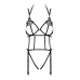 (SALE) Боді зі стреп із доступом Obsessive Badossa crotchless teddy L/XL, чорний - Фото №5