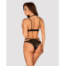 Еротичний комплект під латекс зі стрепами Obsessive Bagirela 2-pcs set S/M, чорний, під леопард, бюс - Фото №2
