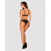 Еротичний комплект під латекс зі стрепами Obsessive Bagirela 2-pcs set S/M, чорний, під леопард, бюс - Фото №4