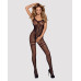 (SALE) Бодистокинг Obsessive Bodystocking F213 S/M/L, имитация кружевного боди и резинки для чулок - Фото №3