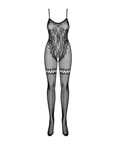 (SALE) Бодистокинг Obsessive Bodystocking F213 S/M/L, имитация кружевного боди и резинки для чулок - Фото №5