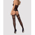 (SALE) Бодістокінг Obsessive Bodystocking F214 black S/M/L, імітація корсета та панчіх на підв’язках - Фото №6